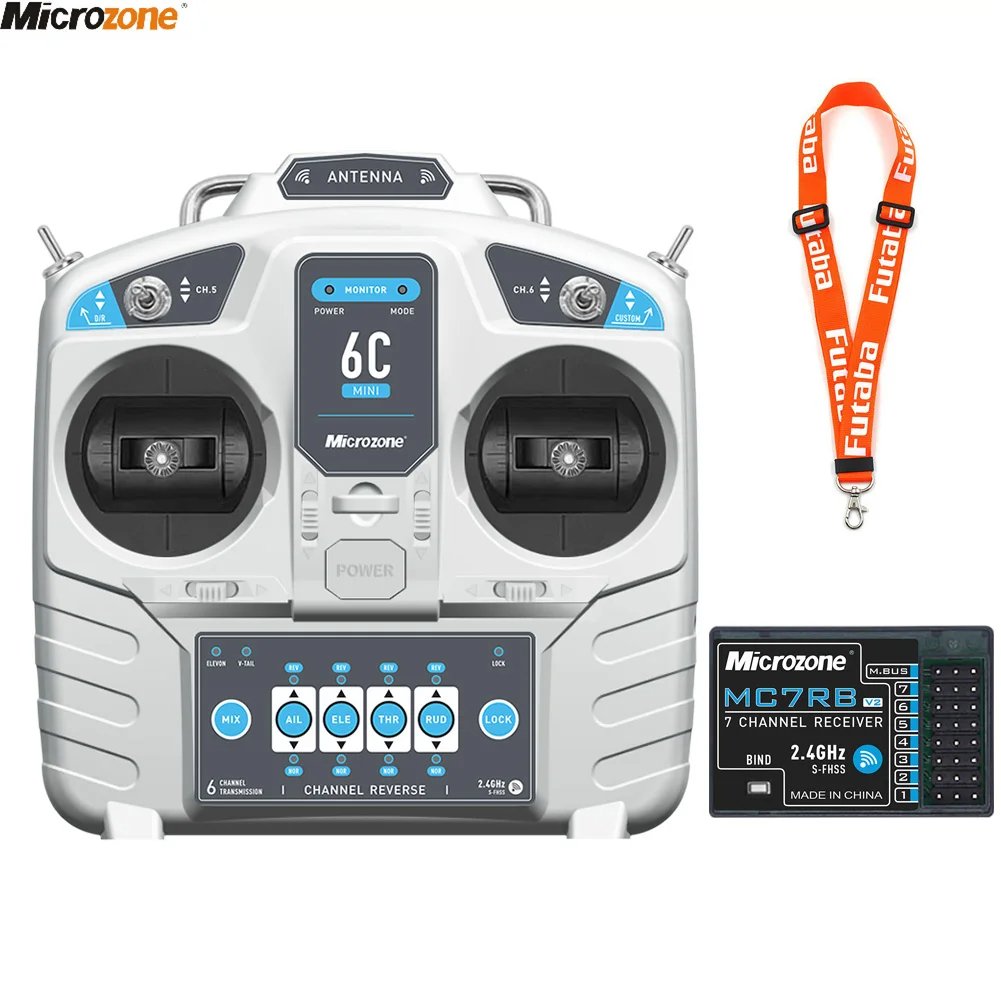 Drone Avion Rc - MicroZone-controlador transmisor MC6C Mini V2, 2,4G,