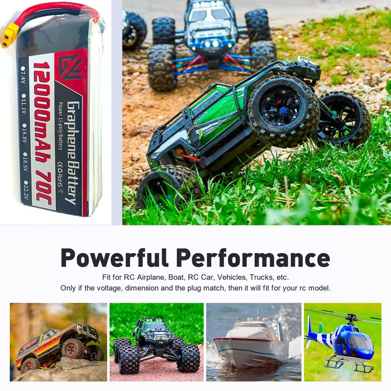12000mAh 6S 22,2 V 70C RC Lipo - Drone Rc Game reseña y precio