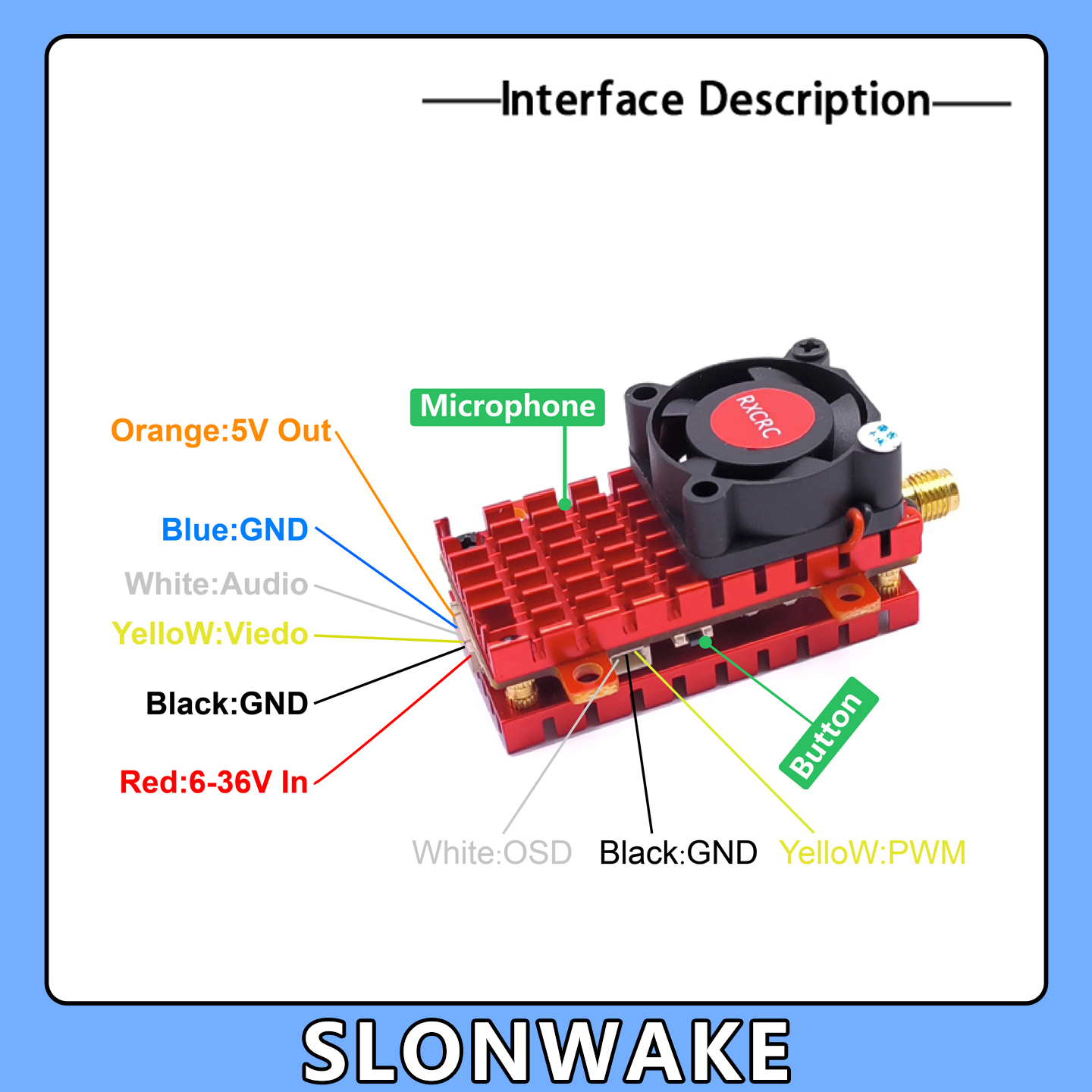 SLONWAKE 5,8G 2W VTX FPV 1800T - Drone Rc Harness reseña y precio